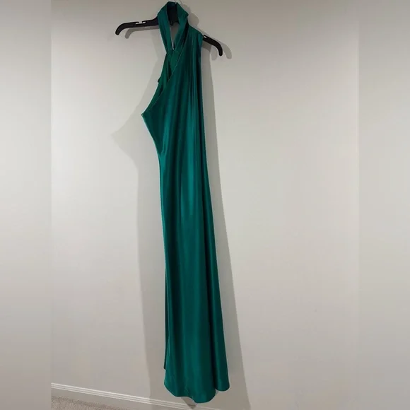 Worn 1x. Galvan evening dress. Forest green. US 8. Shows normal signs of wear. - Picture 4 of 10